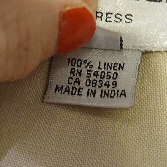 Evan Picone Butter Yellow 100%Linen Midi Sheath Dress ~ Stylish Hem Detail Sz 8 - Picture 5 of 12